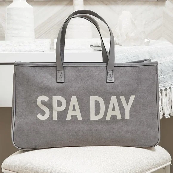 santa Barbara Bags Grey Canvas Tote Spa Day Poshmark